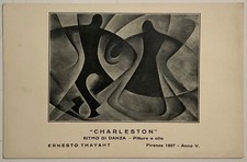 FUTURISMO CHARLESTON RITMO DI DANZA CARTOLINA E. THAYAHT FIRENZE 1927 A.V°