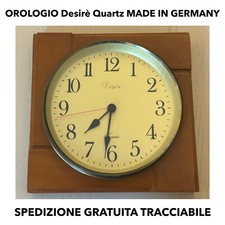 OROLOGIO DA PARETE DA MURO Made In Germany Vintage Quartz Retro BATTERIA INCLUSA