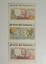 Gli Eroi del Fumetto banconote lire - 3 cards raccolta punti - anni 70 RARO