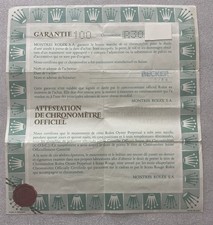 ROLEX Guarantee Warranty