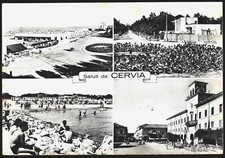 Cervia "Quattro Vedute" Viaggiata nel 1956