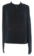 Giacca Nera In Seta Con Zip