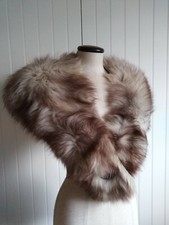 COLLO stola VERA PELLICCIA NATURALE NOCCIOLA VINTAGE lovely real fur wrap coat