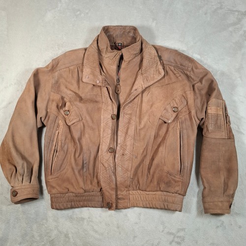Giacca pelle vintage uomo - , xl