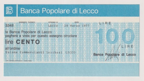 Miniassegni lecco 100 - miniassegni,