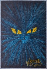 Novella Parigini Cartolina Gatto Blu Vintage