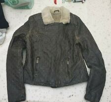 Giubbotto di pelle donna STRADIVARIUS Taglia S con interno foderato in pelliccia