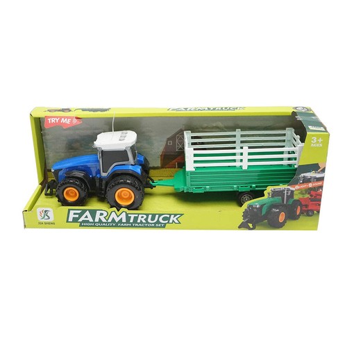 Trattore blu con - , rimorchio