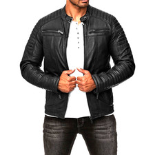 Giacca pelle uomo stile cafe