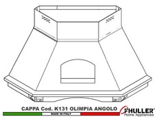 Cappa FHULLER Angolo OLIMPIA 103X103 Legno Frassino o Tiglio Grezzo + MOTORE 420