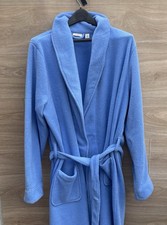 Accappatoio donna LL Bean pile taglia XL blu cintura tasche accappatoio cravatta pigiama