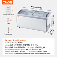 Vevor 460l vetrina gelato - vevor,