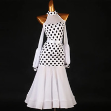 New Black and White Dots Standard Competition Ballroom Dance Dress Modern Waltz