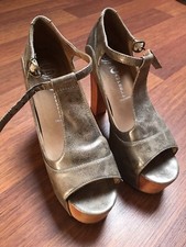 JEFFREY CAMPBELL DONNA SCARPA SANDALO DECOLTE APERTO IN PUNTA FOXY WOOD