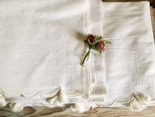 Superbo Copriletto Coperta Matrimoniale  Piquet Cotone Ricamato A Mano 240x280cm