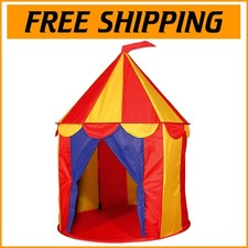 Fantasiosa Tenda da Gioco Circo Rossa per Bambini - Facile Montaggio e Borsa da Trasporto Inclusa