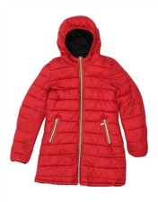 K-WAY Cappotto donna reversibile imbottito con cappuccio UK 10 piccolo rosso poliestere WM01