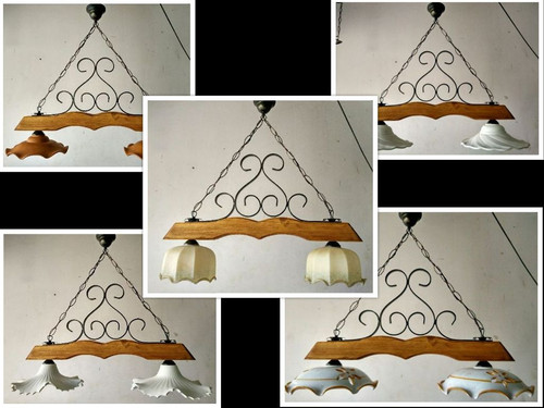 Lampadario ferro battuto e - ferro,