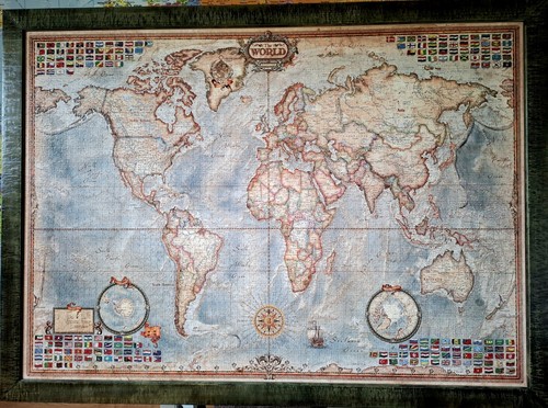 Quadro puzzle mappamondo con - mappamondo,