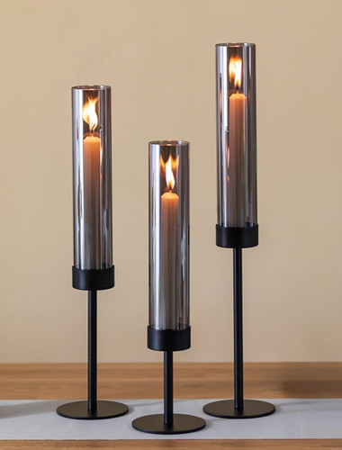 Portacandele candelabri nero - candelabri,