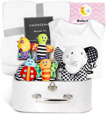 Cesto Regalo per Neonati, 9 Pezzi Regalo per La Nascita Del Bambino Con Asciugam