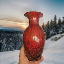 Rossi Vintage Vaso Vetro Bello Vetro Cammeo Balustervase Vaso Fiori