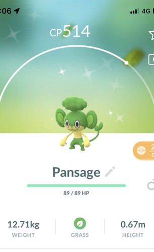 Shiny pansage pokemon gen5 - pansage, go