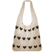 Heart Crochet Tote Bag for