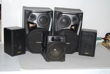 Panasonic & Chase Speaker Surround Sound Set of 5 SB-AK300 ELF-1 Subwoofers