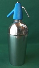 SIFONE SELTZ CIMA 629671 SELTZER SODA VINTAGE IN ACCIAIO INOX 18/8 SYPHON. QQQ53