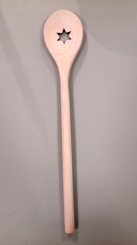 Mestolo legno forato stella - mestolo,