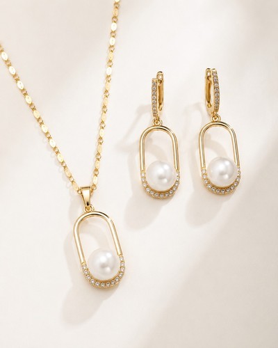 Set orecchini collana perle