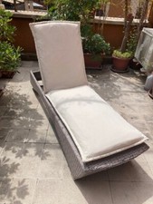 lettino prendisole Tarrington House, acciaio/rattan con materassino coordinato