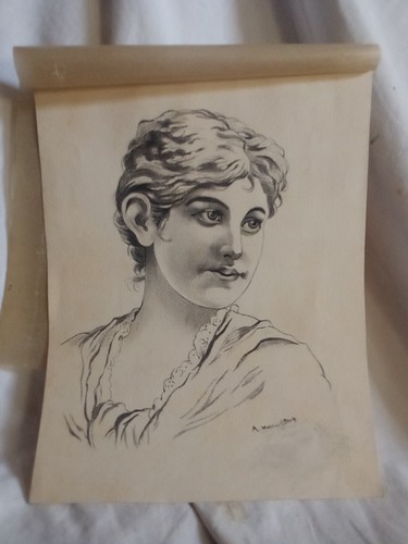 Disegno antico 1909 volto - disegno,