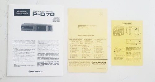Pioneer d70 libretto - p-d70,