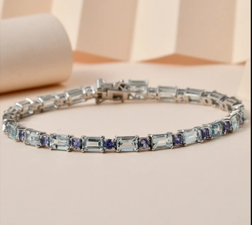 Bracciale tennis acquamarina - , e