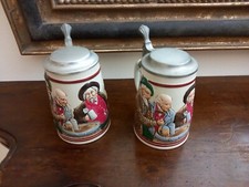 BOCCALE da Birra Tedesco Coppia e Coperchio PORCELLANA CERAMICA WESTERN GERMANY 