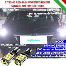 2 LAMPADE RETROMARCIA FORD FIESTA 6 MK6 CANBUS NO ERROR 6000K POTENTI T15 45 LED