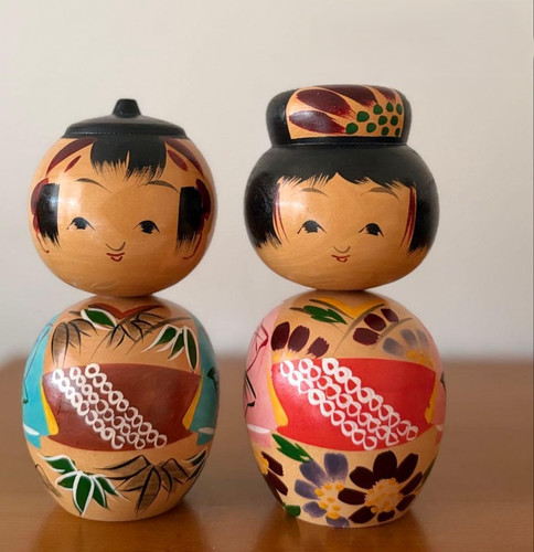 Set bambola kokeshi - bambola, coppia