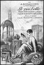 PUBBLICITA' 1927 A.BONACCORSI SCARPE BORSE CRAVATTE SICILIA MODA DONNA DECO 