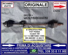 SEMIASSE GIUNTO ANTERIORE DESTRO FIAT PANDA 169 1.2 1.4 BENZ METANO CNG OK 4X4