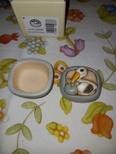 Thun Scatolina Azzurra Con Cicogna Nascita bimbo Bomboniera Con Scatola