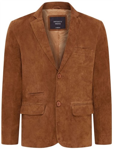 Giacca blazer suede tan - blazer, in