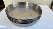 LOTTO DI 10 PADELLINI / TEGLIA PER PIZZA IN ACCIAIO INOX NUOVI DIAMETRO 20 CM