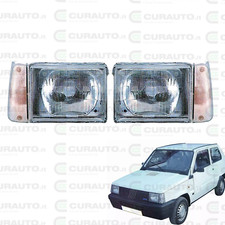 COPPIA FARO PROIETTORE  DX-SX PER FIAT PANDA 750/900/1.0 ANNO 85>86>AL<02 BIANCO