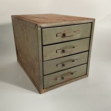 Cassettiera organizer vintage 4 cassetti metallo macchinista 8x6x6 industrial chic