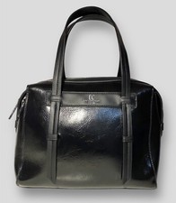 Borsa ENRICO COVERI in pelle nera nuova firmata lucchetto spalla donna - NUOVA