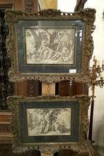 Stampe Antiche Coppia, Cornici Antiche 