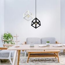 Lampadario Lampada Sospensione Cubo Moderno Portalampada E27 BIANCO o NERO 