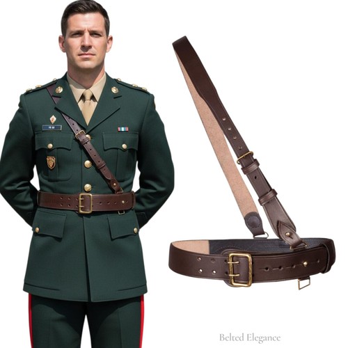 Sam browne belt brown - browne, genuine